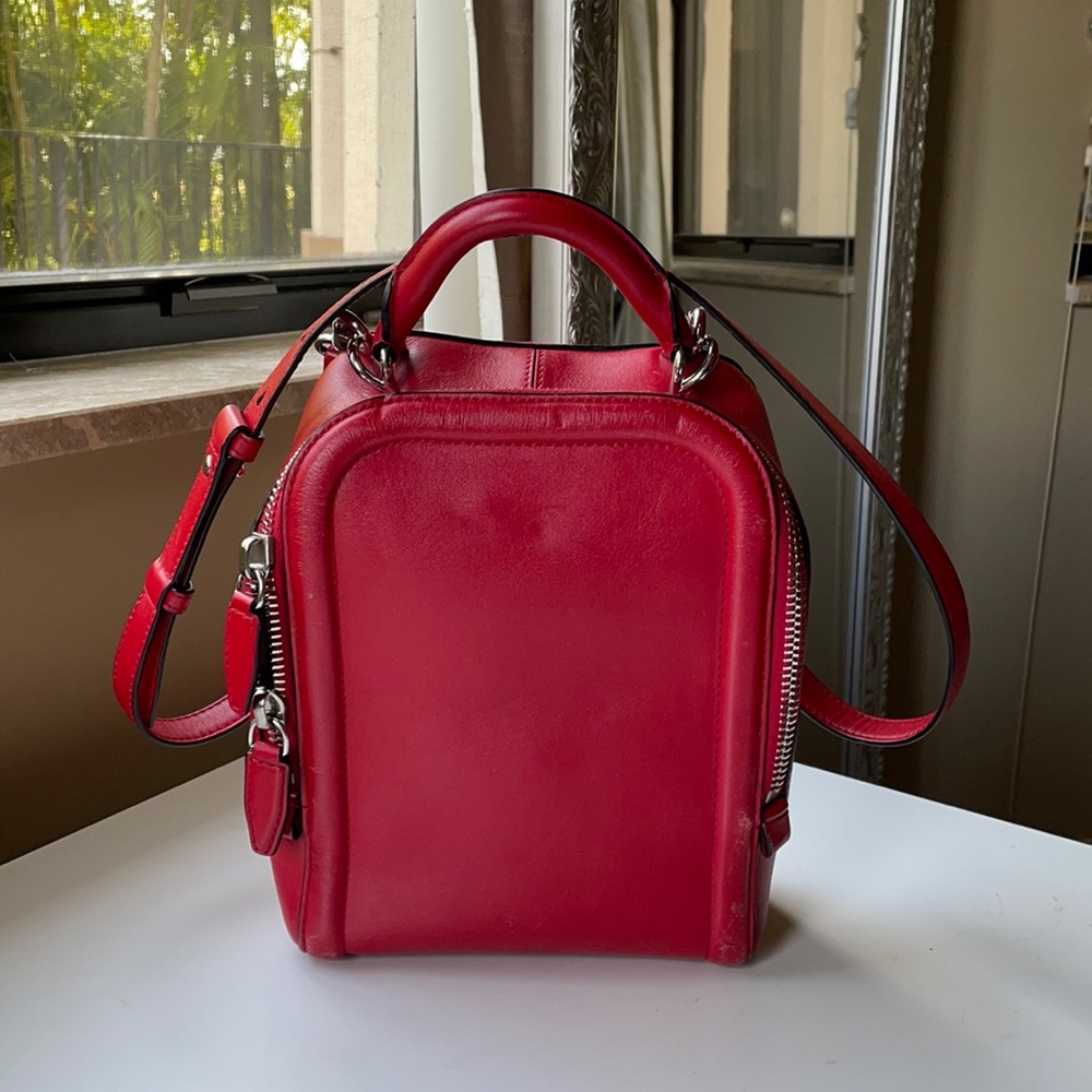Alexander Wang red leather fashion handbag 😍❤️